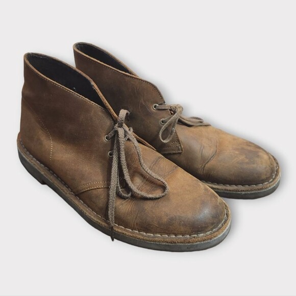 Clarks Bushacre 2 Chukka Boots in Brown Brushed Leather 10 - Picture 1 of 6